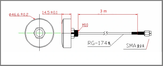 IP67 Waterproof SMA/Ts9/BNC Connector Glonass GPS Antena