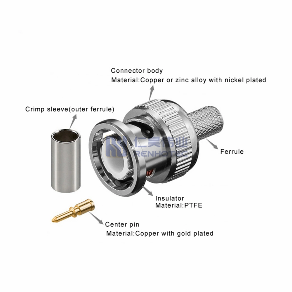 Right Angle Gold Plated BNC Female Connector for PCB Mount