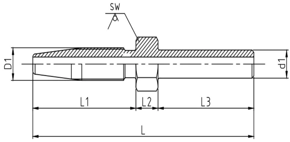 Straight 6 mm Hose Stud with Groove